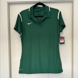 Nike Forest Green Polo Shirt with White Accents